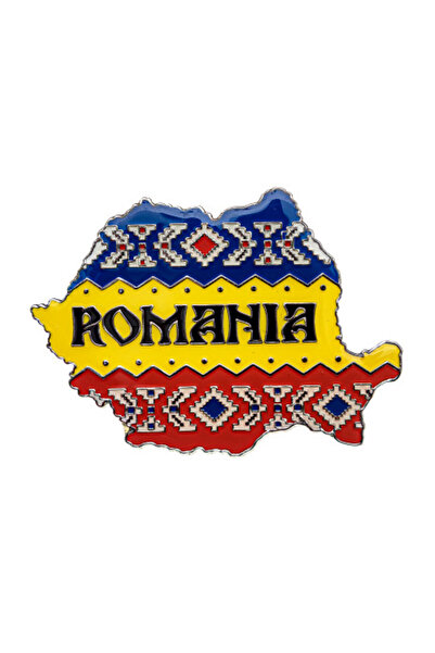 Magnetella Magnet De Frigider, Harta Romaniei Tricolor, Mb046, Suvenir