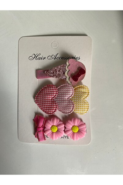 MADE BY PERİ مشبك بناتي مكون من 3 قطع – زهرة قلب الآيس كريم