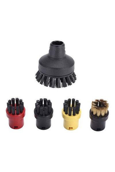fun zone Generic 5-Piece Steam Cleaner Round Brush Set Multicolour