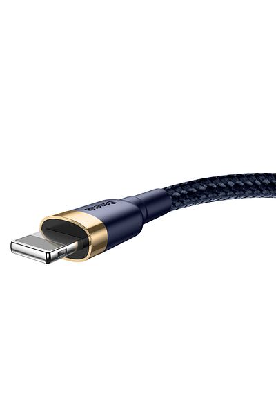 Baseus Kabel przewód Cafule USB-A - iPhone Lightning 2.4A QC 3.0 1m - niebiesko-złoty