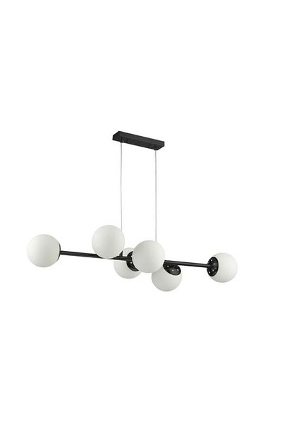 MasterLED Bali chandelier 0029-LVT, 6xE27, black+white, IP20,