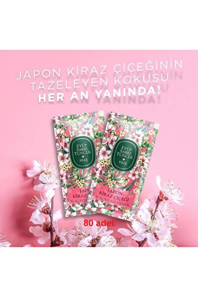 Eyüp Sabri Tuncer EYÜP SABRİ TUNCER JAPOPN KİRAZ ÇİÇEĞİ ISLAK MENDİL 80 ADET