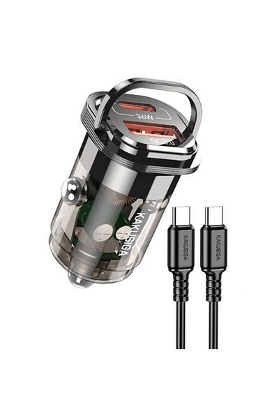 REDz Accessories Set adaptor auto KSC-1193 cu cablu Type-C, încărcare rapidă 36W, negru
