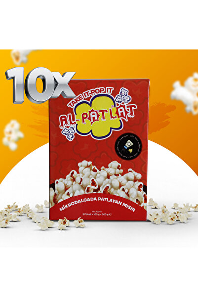 AL-PATLAT Mikrodalgada Patlayan Mısır 10 kutu (100 gr x 30 paket) - 3 Dakikad...