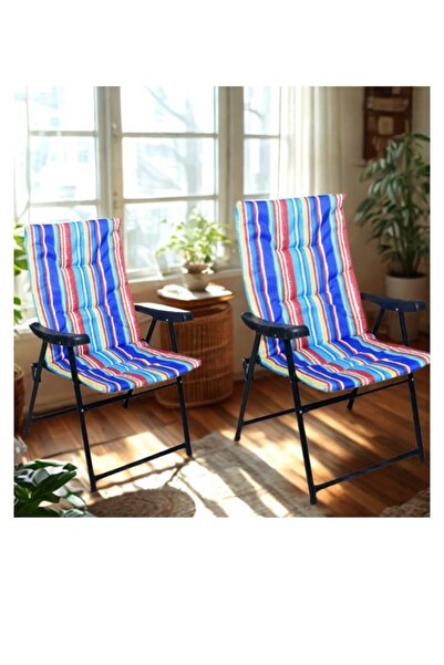 smart home طقم كراسي تخييم قابلة للطي مكون من كرسيان- مقعد تخييم مبطن خفيف ال...