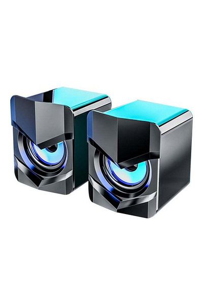 fun zone Mini Desktop Speakers LU-Q815-85 Black