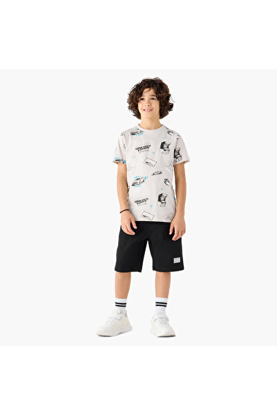 Juniors Applique Detail Shorts with Drawstring Closure and Pockets