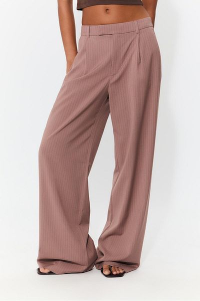Stradivarius Striped wide-leg smart trousers