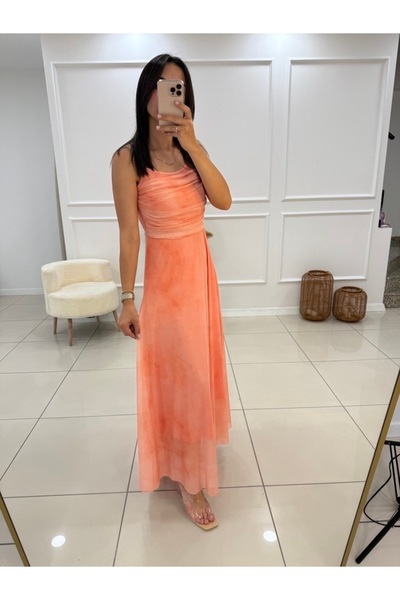 Butik Somon Rengi Elbise