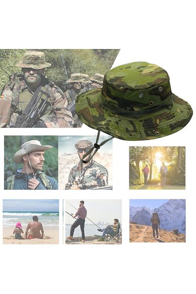 Hipolar Tactical Hat, Hunting, Fishing, Dark Camouflage, Universal Size, Internal Ventilation