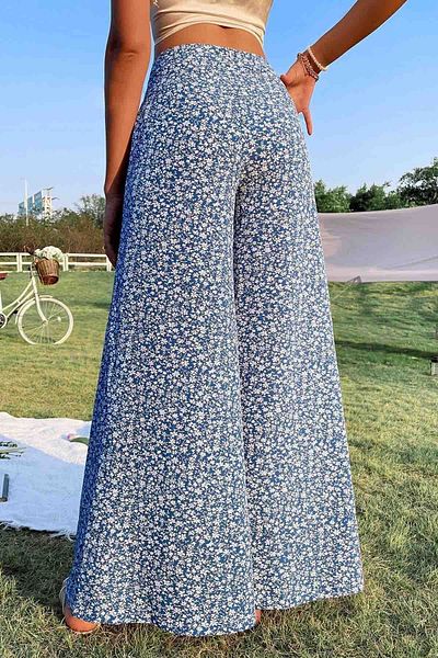 Merry See Pantaloni țesuți cu talie înaltă cu model floral