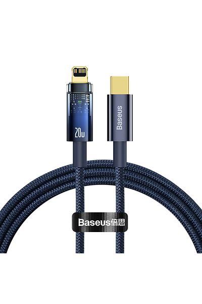 Baseus Explorer Series kabel przewód USB-C Iphone Lightning 20W 1m niebieski