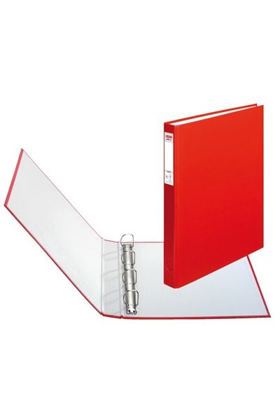 Herlitz Clasator cu inele, format A4, 4 inele, material carton, culoare roșu