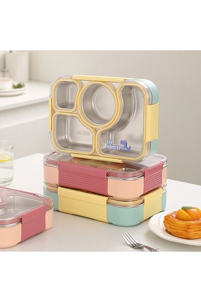 istanbulay Lunch Box for Kids and Boys - 304 Stainless Steel | Multi-Compartment | Leak-Proof | Attractive Design