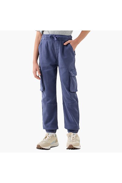 Juniors Solid Joggers with Pockets and Elasticated Waistband