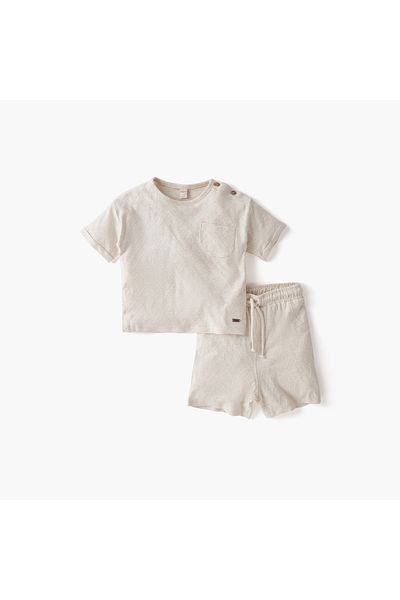 giggles Textured T-shirt and Shorts Set