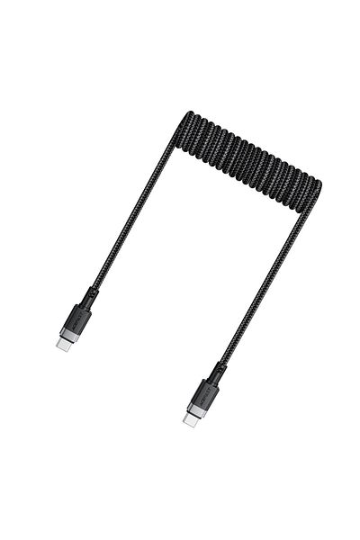 Acefast Cablu spiralat USB-C - USB-C 480Mb/s 3A 1.2m - negru
