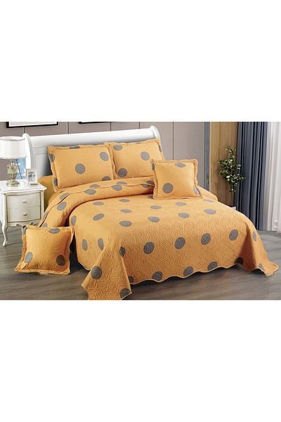 CHIRASO Set Cuvertură Bumbac Finet, Cuvertură 230x250cm, 2 Fețe Pernă 60x80cm, 2 Fețe Pernă 55x55cm
