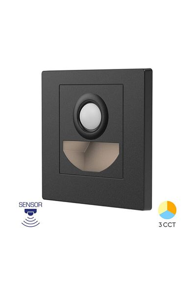 Braytron LED Wall Light with Motion Sensor 1.5W 3in1 Black