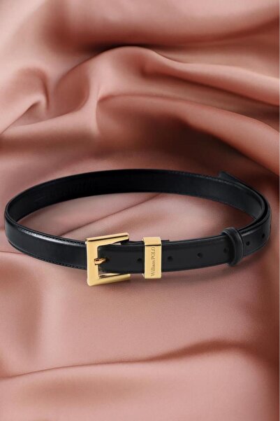 WİLLİAMPOLO Williampolo Genuine Leather Gold Buckle Women's Belt
