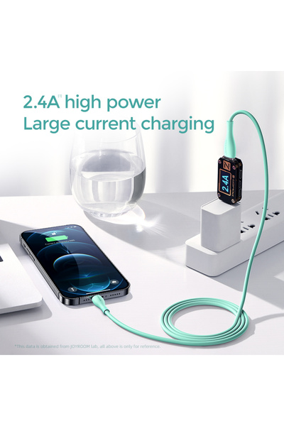 Joyroom Cablu indicator de încărcare iPhone USB-A - Lightning 3A 2m verde