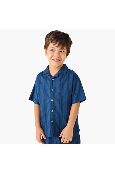 Juniors Textured Shirt and Shorts Set