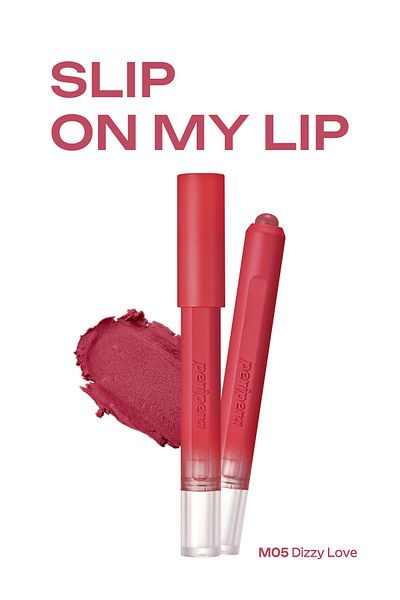PERIPERA Lightweight Pen Lipstick Slip on My Lip with One Touch Smooth Application (M05 Dizzy Love)