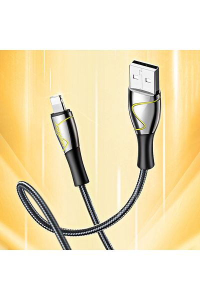 Joyroom Cablu iPhone USB - Lightning 2.4A 2m negru seria Mermaid