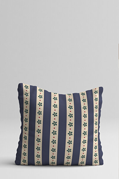 Homeilla New Year Themed Ball and Striped Flower Pattern Digital Printing Double Sided 2-Piece Throw Pillow Cover