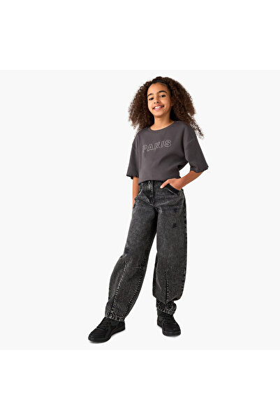 Juniors Girls' Jeans with Button Closure