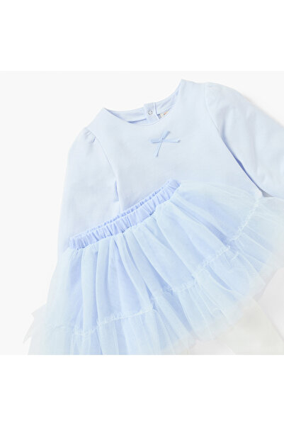 Juniors Bow Detail Top and Skirt with Stockings Set