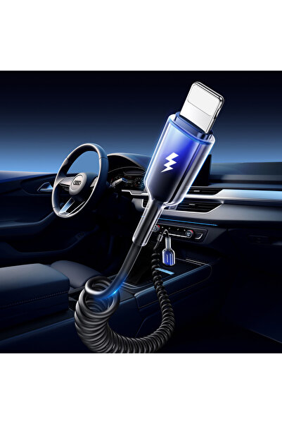 Joyroom Kabel przewód spiralny USB-A - iPhone Lightning Crystal-Clear Series 3A 1.5m - czarny