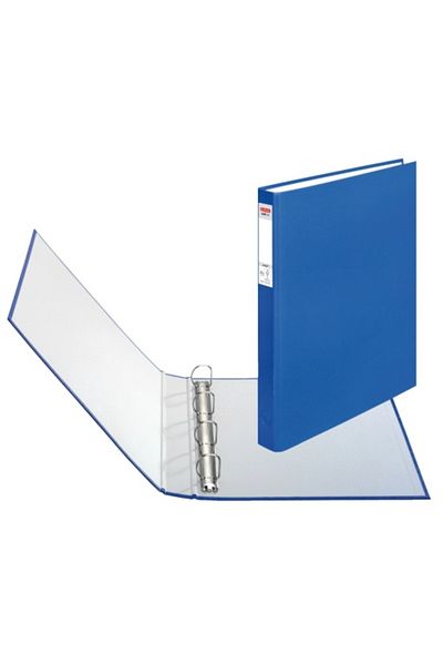 Herlitz Clasator cu inele, format A4, 4 inele, material carton, culoare albastru