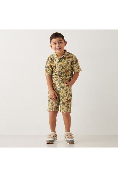 Juniors Safari Print Shirt and Shorts Set