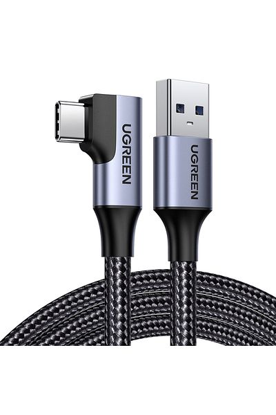 Ugreen Kabel przewód kątowy USB - USB-C 5Gb/s 3A 1m czarny