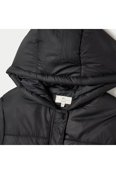 Juniors Solid Hooded Jacket with Long Sleeves and Pockets
