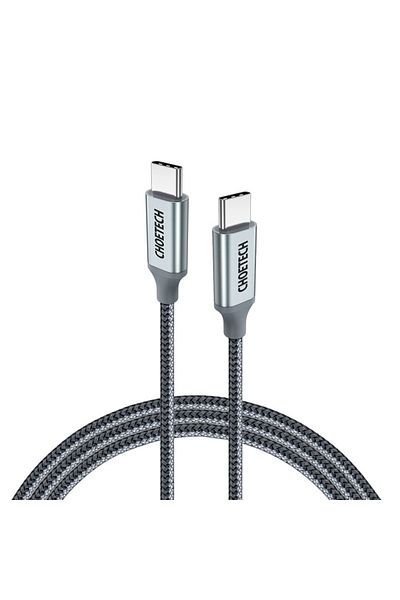 CHOETECH Kabel przewód USB Typ C - USB Typ C 5A 100W PowerDelivery 480Mbps 1.8 m szary