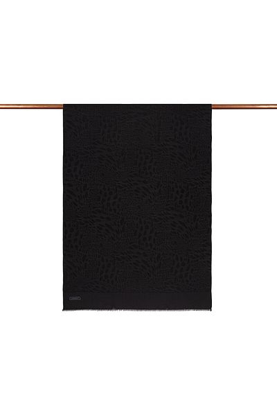 ipekevi Four Seasons Black Vahra Patterned Shawl
