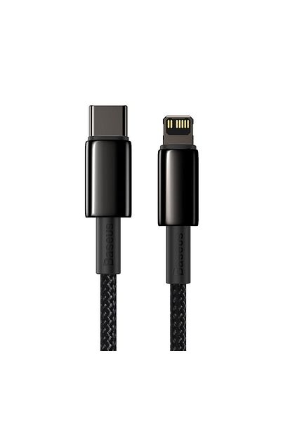 Baseus Kabel przewód do iPhone USB-C - Lightning szybkie ładowanie 20W 1m - cały czarny