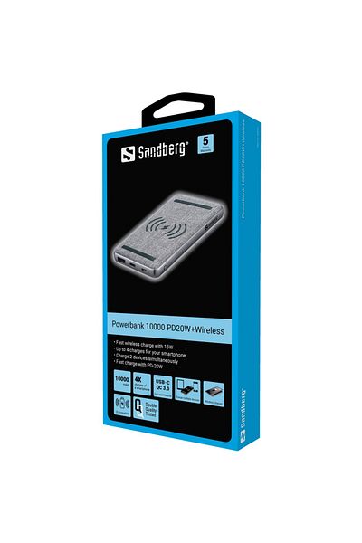 Sandberg Powerbank 10000 PD20W+Wireless