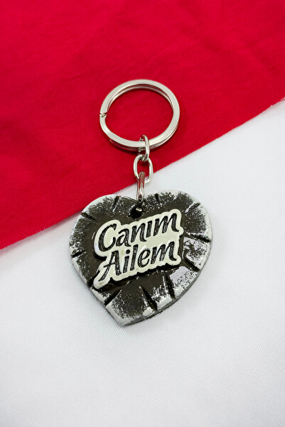 biuti Breloc cu inimă din poliester cu scrisul „Dragă familie”, breloc cu ini...