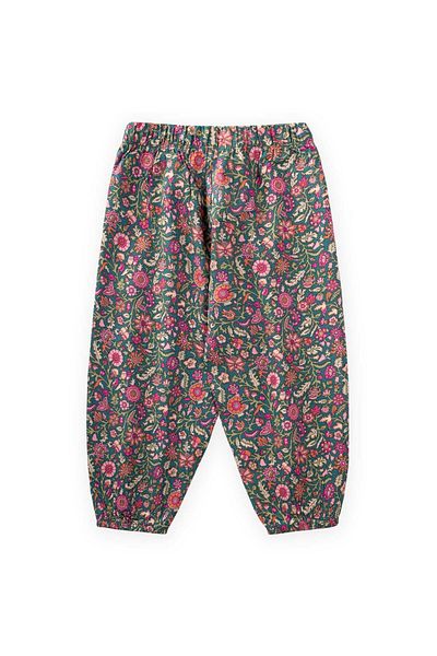 Cigit Patterned Ankle Length Baggy Pants 3-9 Years Old Green