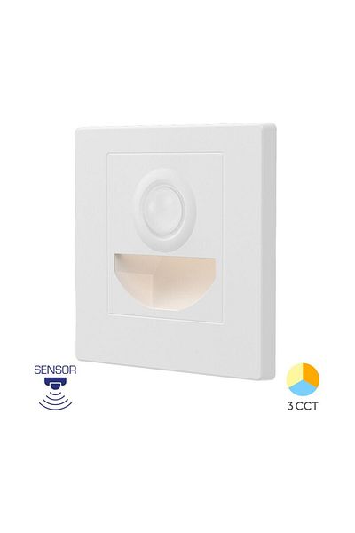Braytron LED Wall Light for Steps with Sensor 1.5W 3in1 White