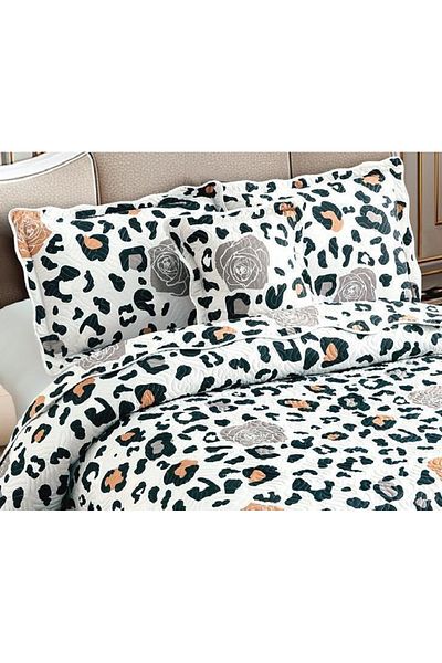 CHIRASO Set Cuvertură Bumbac Finet, Cuvertură 230x250cm, 2 Fețe Pernă 60x80cm, 2 Fețe Pernă 55x55cm