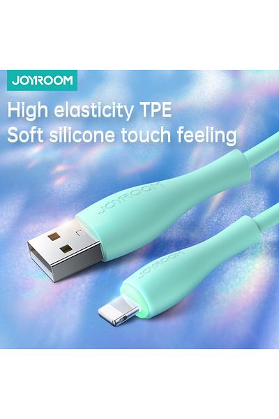 Joyroom Cablu indicator de încărcare iPhone USB-A - Lightning 3A 2m verde