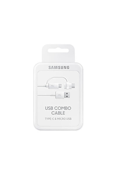Samsung Kabel przewód Combo USB-A - micro USB i USB-C 1.5m - biały