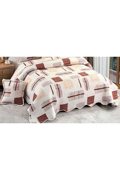 CHIRASO Set Cuvertură Bumbac Finet, Cuvertură 230x250cm, 2 Fețe Pernă 60x80cm, 2 Fețe Pernă 55x55cm