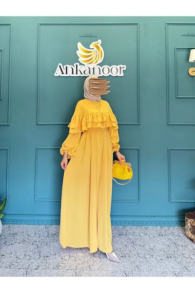 Nissra Ankanoor Φαρδύ φόρεμα με διπλό βολάν Anka255068