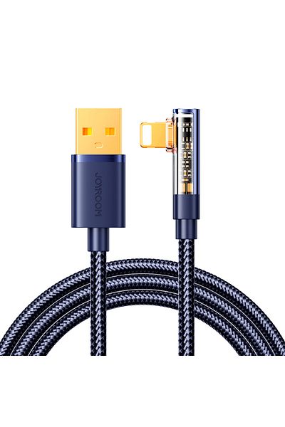 Joyroom Cablu iPhone USB-A unghiular - Lightning 2.4A 1.2m Albastru