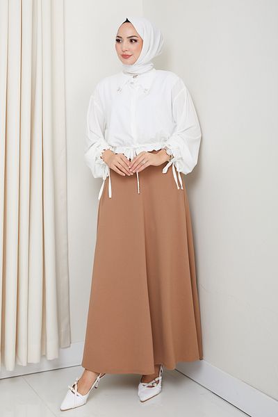 Lucia Fashion Scuba Waist Elastic Rhat Cut Flared Hijab φούστα